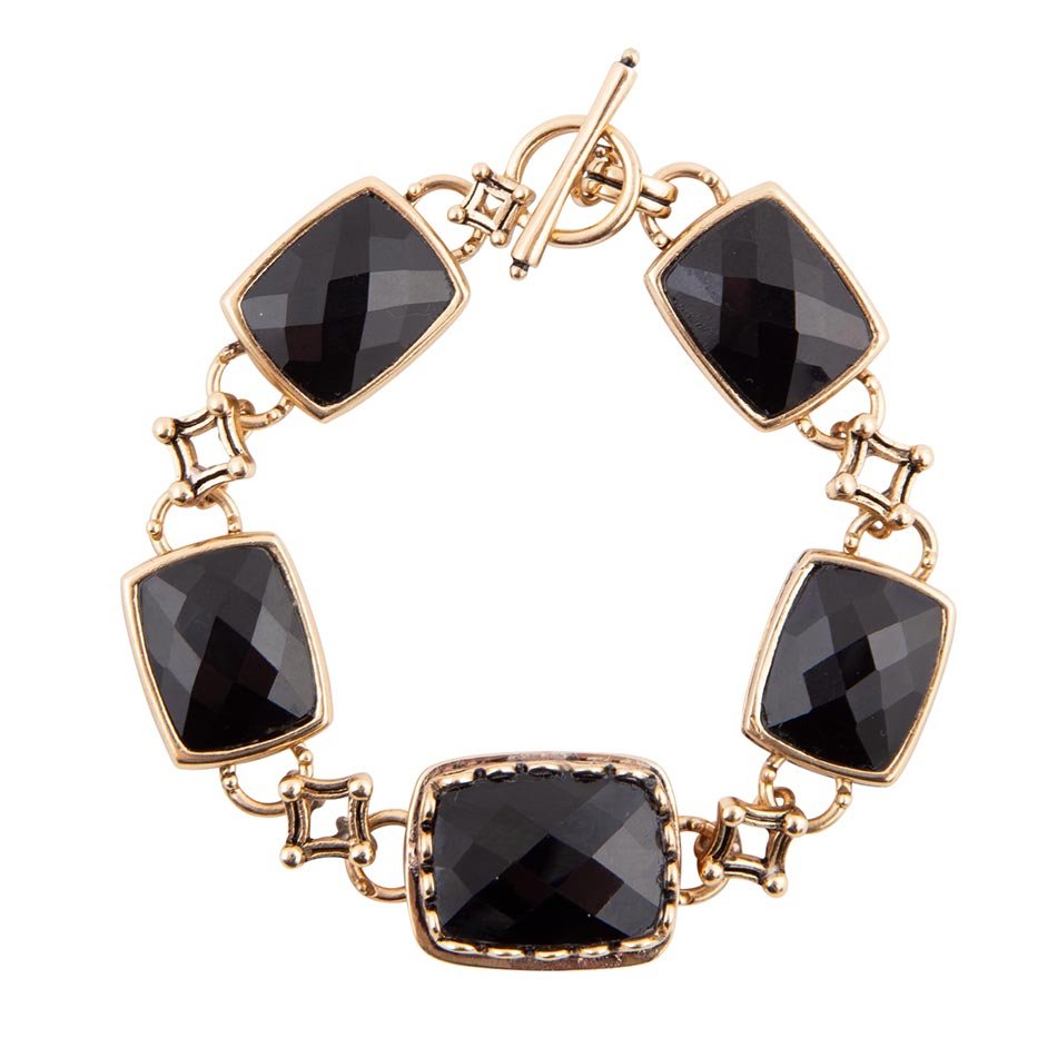 Black Onyx Golden Link Bracelet | Bracelets | Wiccan Center