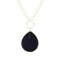 Black Onyx Teardrop Golden Chain Necklace | Necklaces | Wiccan Center