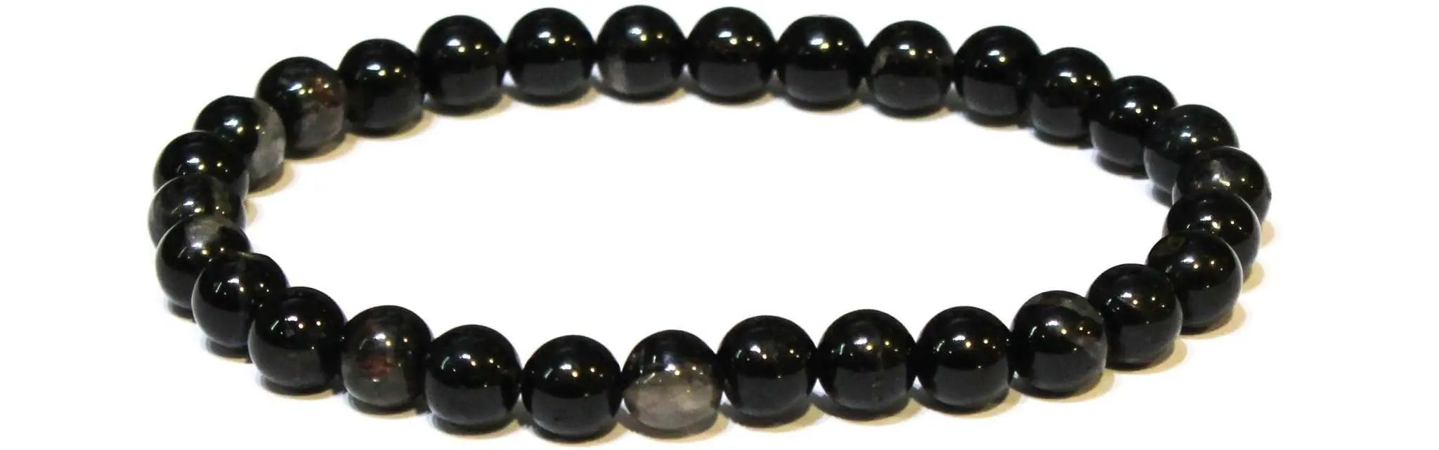 Black Tourmaline Round Bead Bracelet for Energy Filtering & Grounding | Bracelets | Wiccan Center