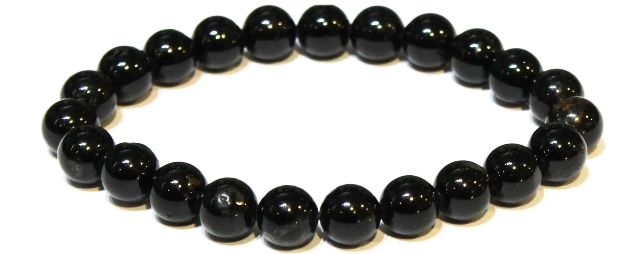 Black Tourmaline Round Bead Bracelet for Energy Filtering & Grounding | Bracelets | Wiccan Center