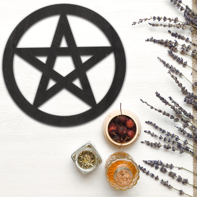 Wood Pentacle Altar Tiles | Altar Tile | Wiccan Center