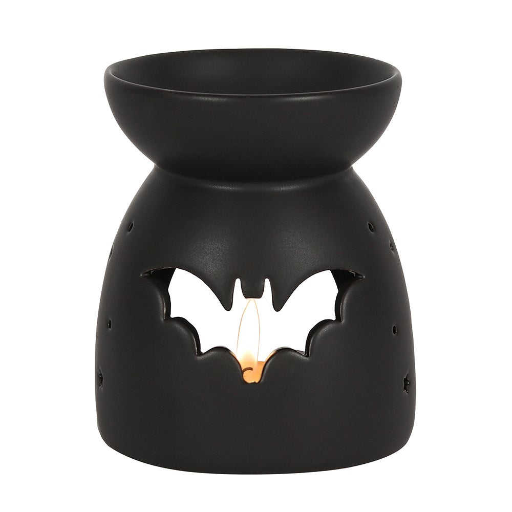 Gothic Black Bat Cut Out Oil Burner and Wax Warmer | Wax Melt Warmer | Wiccan Center