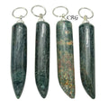 Bloodstone Horn Pendant with Silver Bail  (2in) (4Pcs)