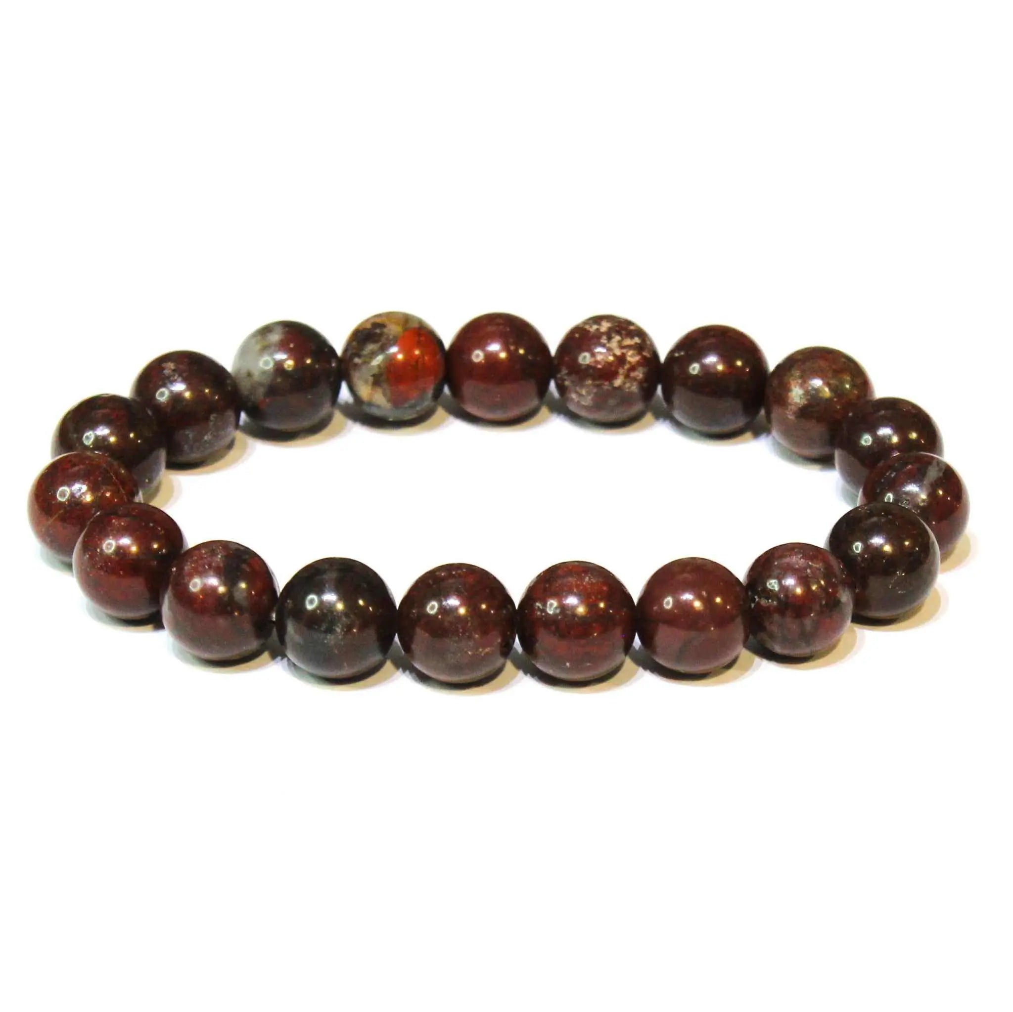Bloodstone Round Bead Bracelet - Courageous Vitality | Bracelets | Wiccan Center