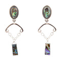 Blue Abalone Drop Chain Sterling Silver Earrings | Earrings | Wiccan Center