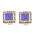 Blue Agate Golden Clip Earrings | Earrings | Wiccan Center