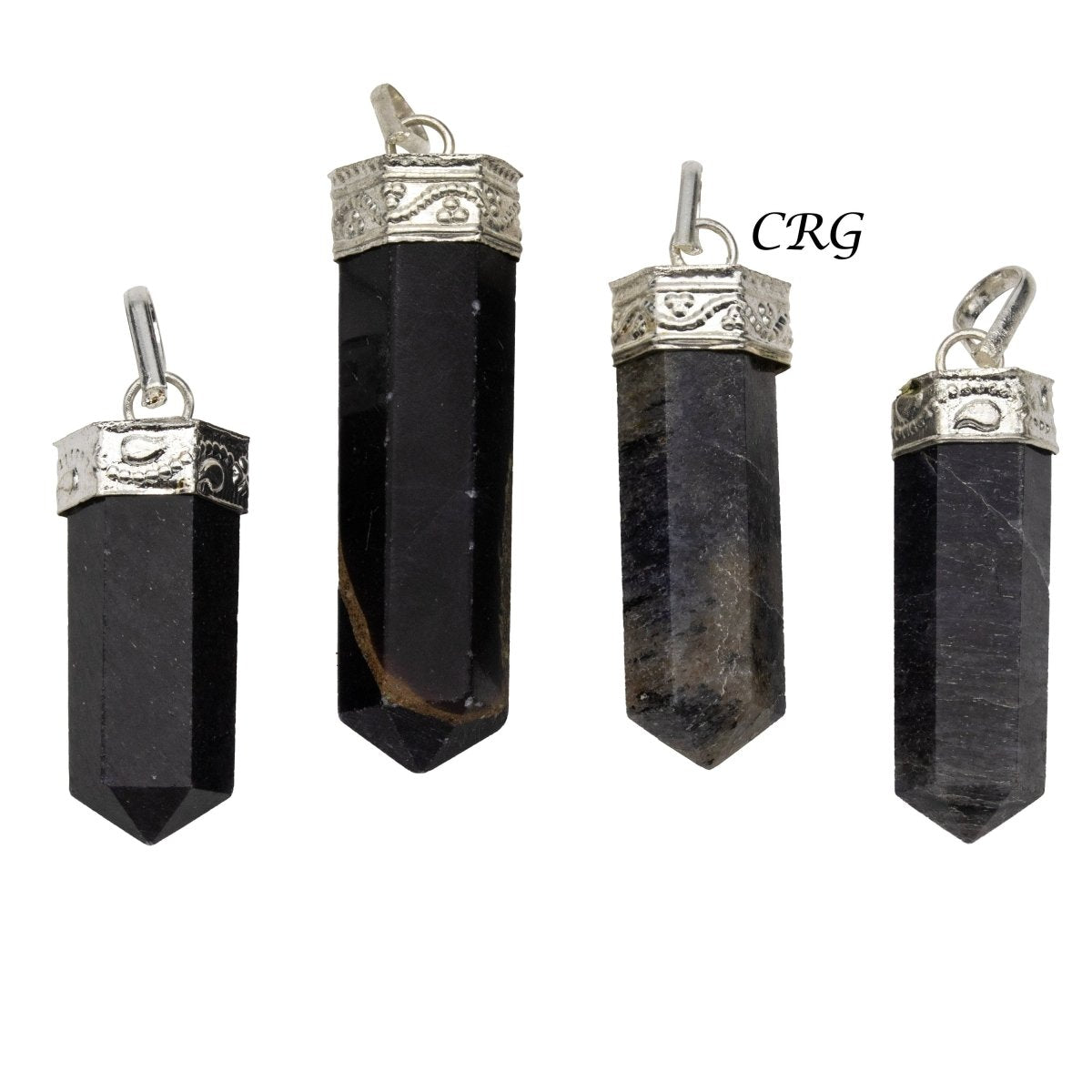Blue Aventurine Pencil Point Pendant with Silver Plating (1 Inch) (4 Pieces)