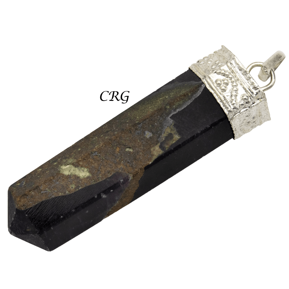 Blue Aventurine Pencil Point Pendant with Silver Plating (1 Inch) (4 Pieces)
