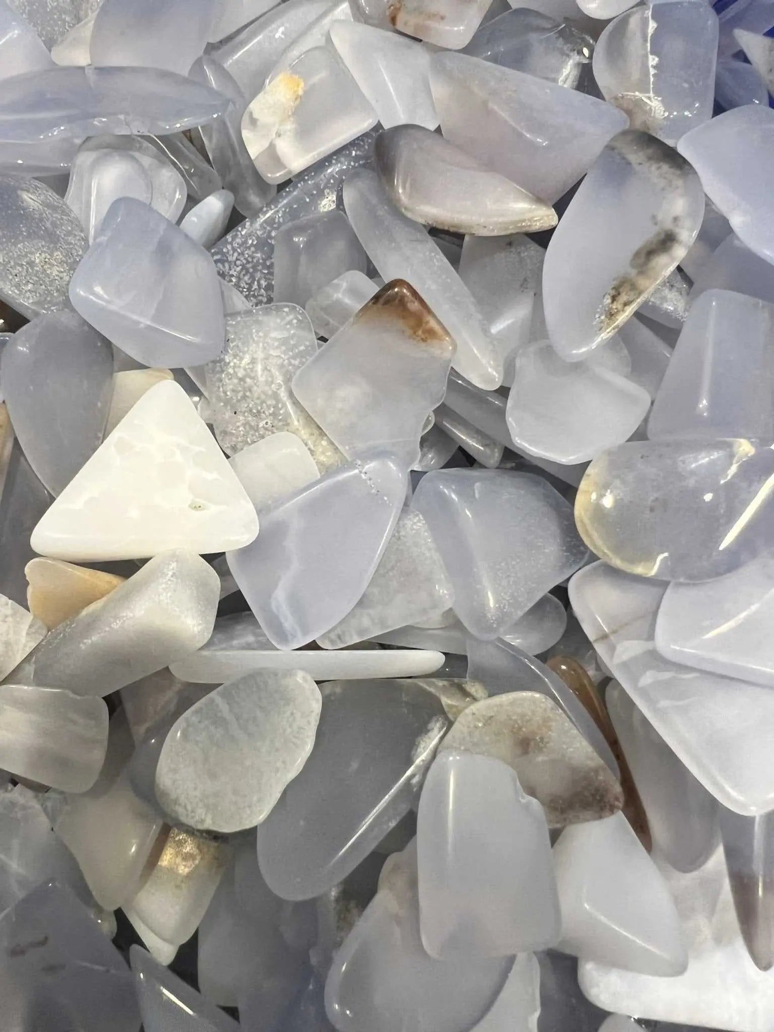 Blue Chalcedony Tumbled Pocket Stone | Tumbled Stones | Wiccan Center