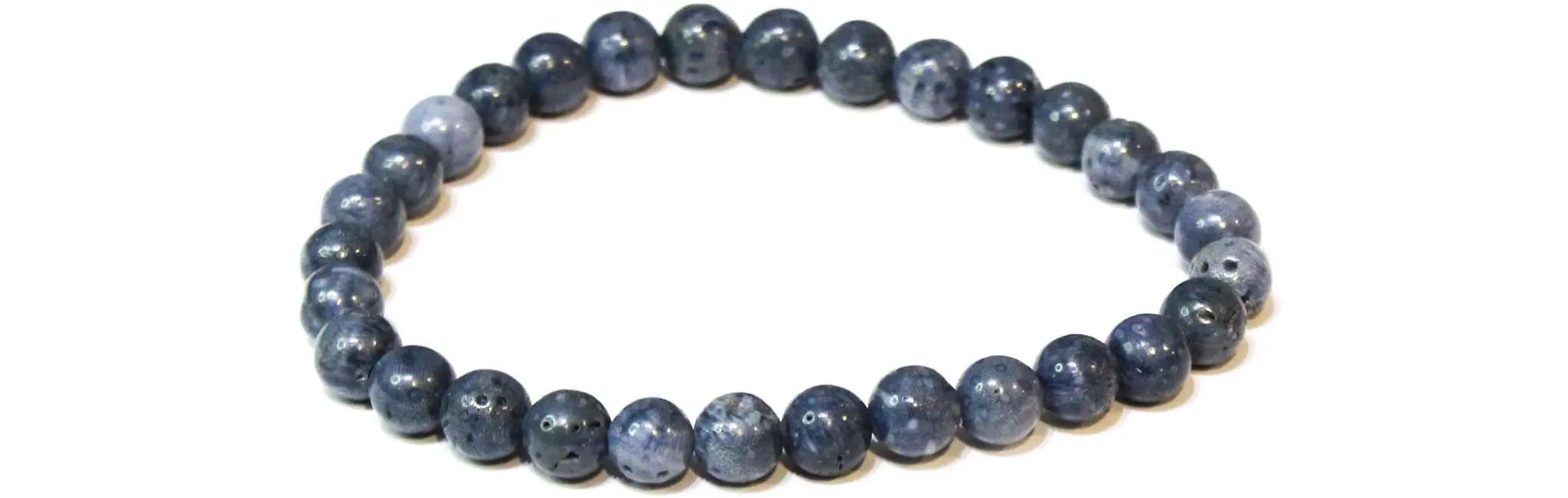 Blue Coral Round Bead Bracelet - Diplomatic Calm | Bracelets | Wiccan Center