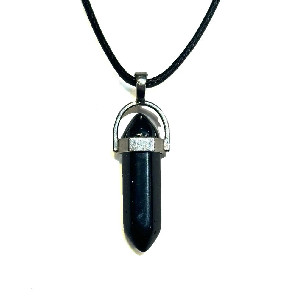 Blue Goldstone Bullet Point Necklace | Chains and Necklaces | Wiccan Center