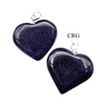 Blue Goldstone Heart Pendant with Silver Plated Bail (1 Inch) (1 Piece)