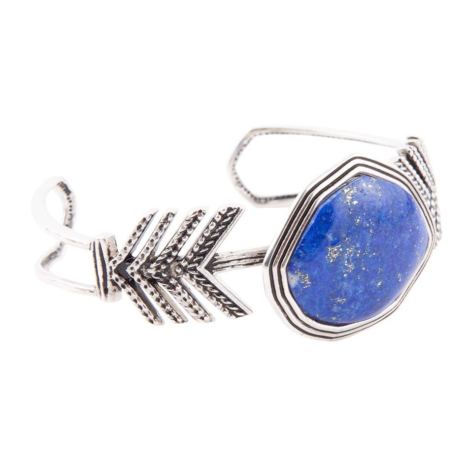 Blue Lapis and Sterling Silver Statement Cuff | Bracelets | Wiccan Center
