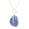 Blue Lapis Slab Pendant Golden Necklace | Necklaces | Wiccan Center
