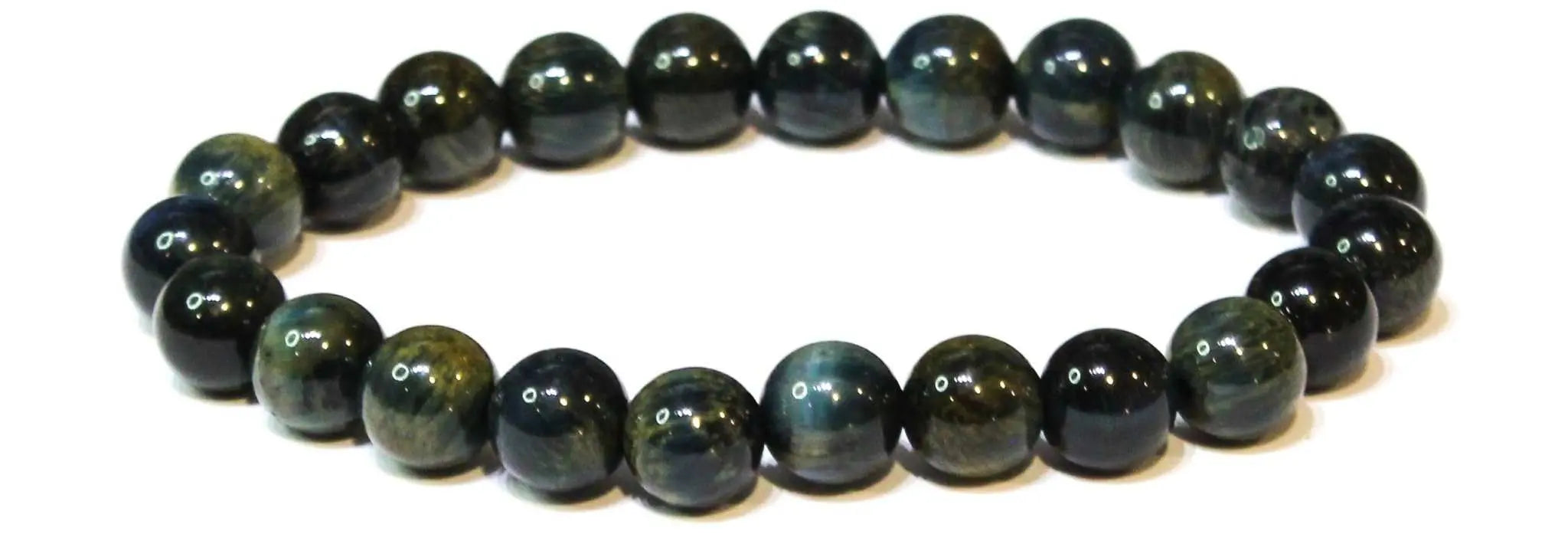 Blue Tiger (Hawk's Eye) Round Bead Bracelet - Mental Stability | Bracelets | Wiccan Center