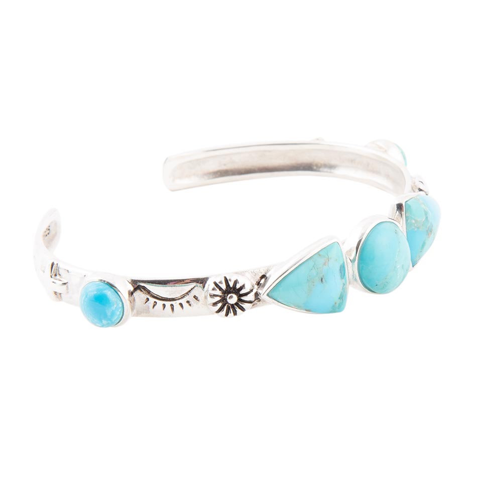 Blue Turquoise and Sterling Silver Cuff Bracelet | Bracelets | Wiccan Center