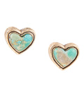 Heart Blue Turquoise Golden Stud Earrings | Earrings | Wiccan Center