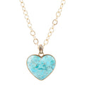 Blue Turquoise Heart Pendant Golden Necklace | Necklaces | Wiccan Center