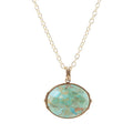 Blue Turquoise Long Golden Chain Necklace | Necklaces | Wiccan Center