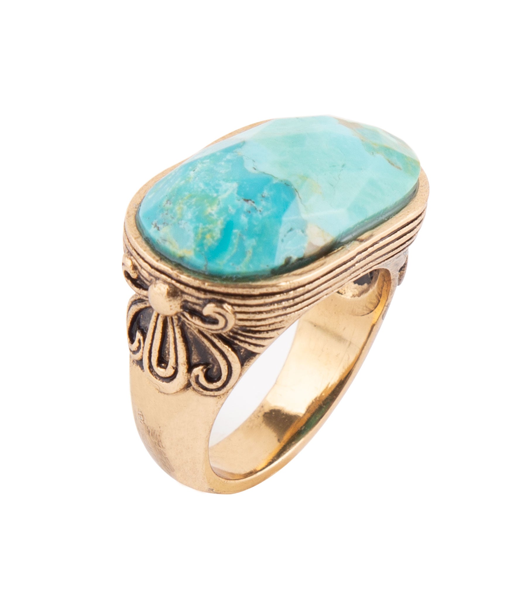 Blue Turquoise Oval Statement Ring | Rings | Wiccan Center