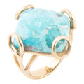 Blue Turquoise Rhombus Statement Ring | rings | Wiccan Center