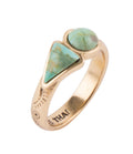 Blue Turquoise Shape Golden Bronze Ring | Rings | Wiccan Center