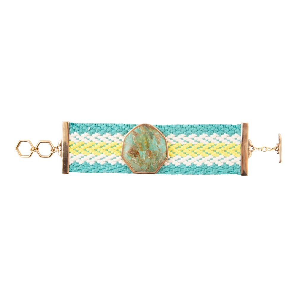 Blue Turquoise Textile Blues Woven Bracelet | Bracelets | Wiccan Center