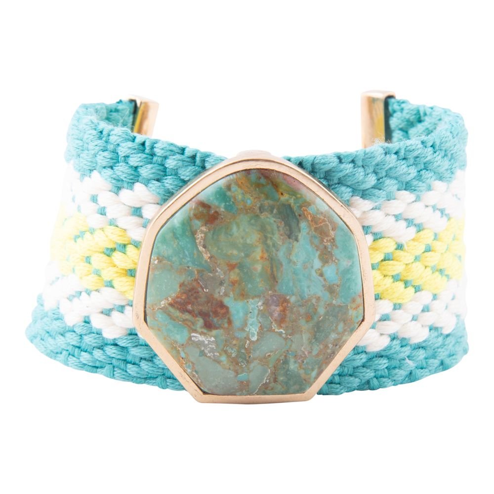 Blue Turquoise Textile Blues Woven Bracelet | Bracelets | Wiccan Center