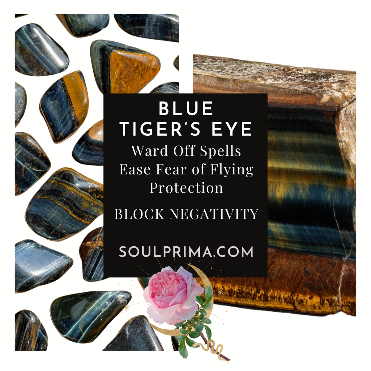 Blue Tiger's Eye 8 mm Bracelet for Blocking Negativity, Stretchy