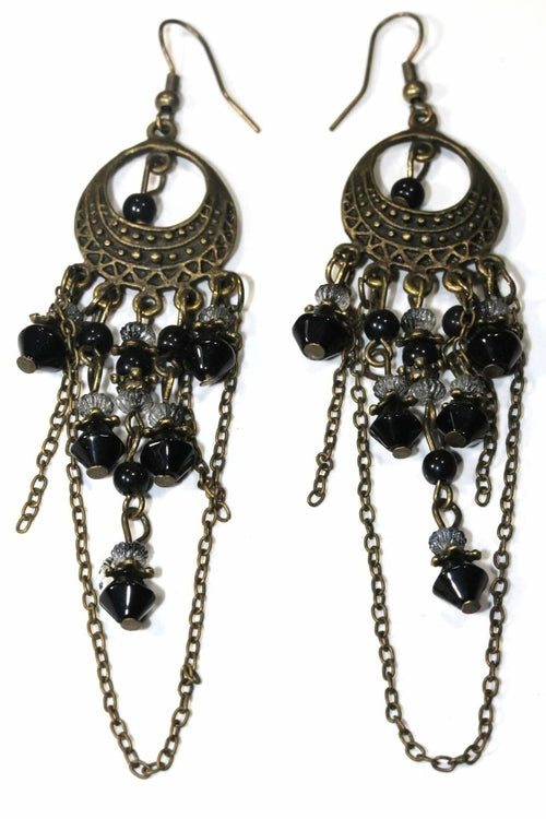 Boho Chandelier Earrings Long Dangle Beaded Tassel Style | Earrings | Wiccan Center