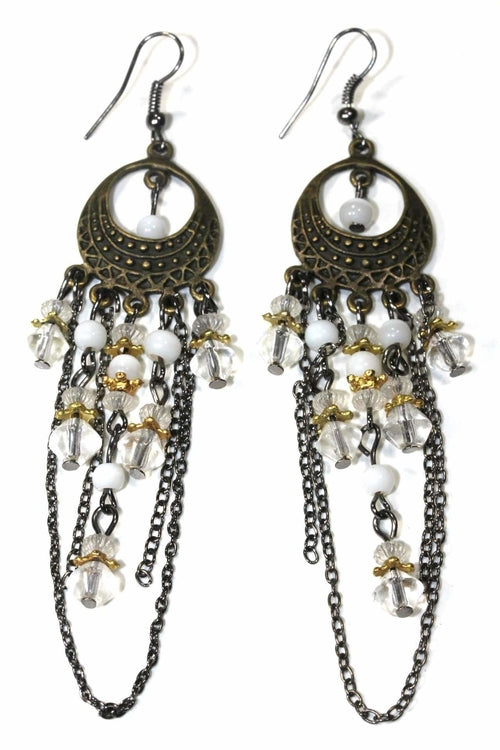 Boho Chandelier Earrings Long Dangle Beaded Tassel Style | Earrings | Wiccan Center