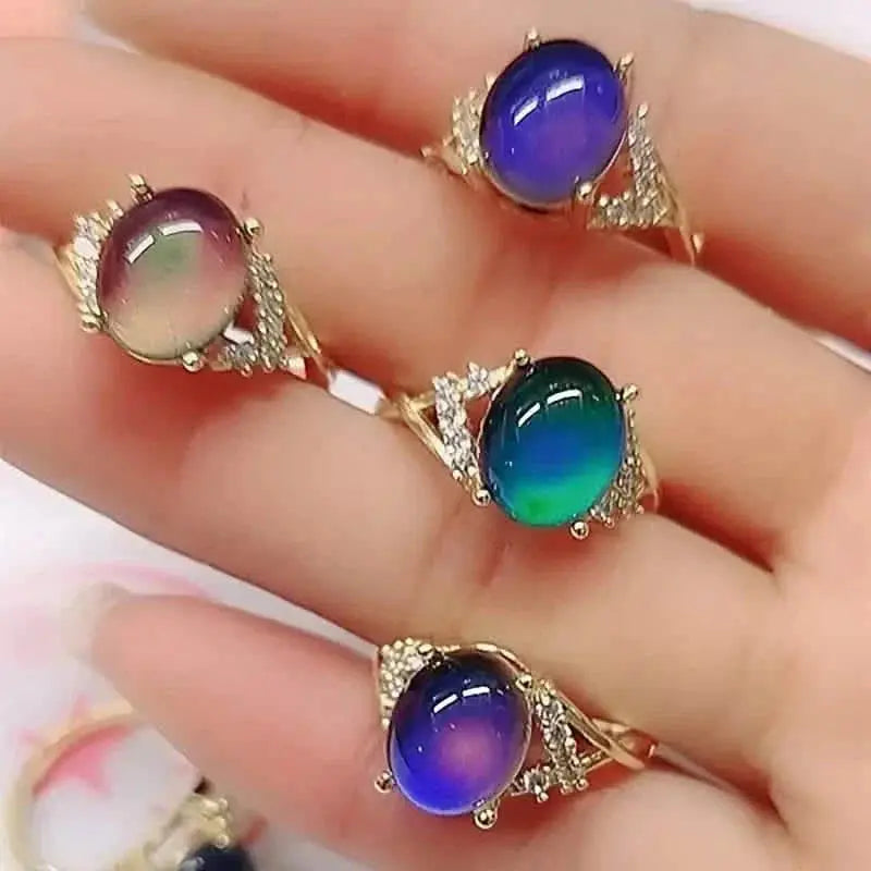 Boho Style Color Changing Mood Stone Cuff Rings | Rings | Wiccan Center