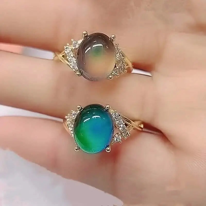 Boho Style Color Changing Mood Stone Cuff Rings | Rings | Wiccan Center