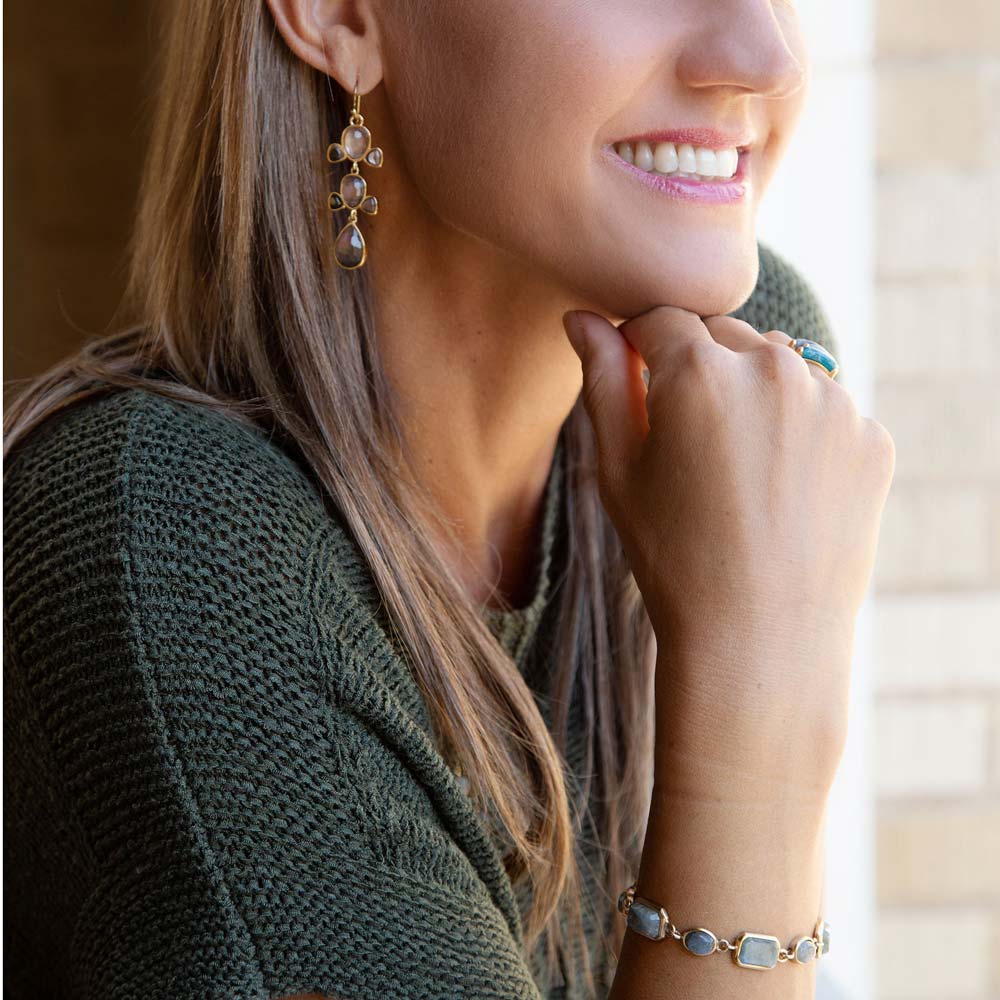 Bold Labradorite and Bronze Toggle Bracelet | Bracelets | Wiccan Center