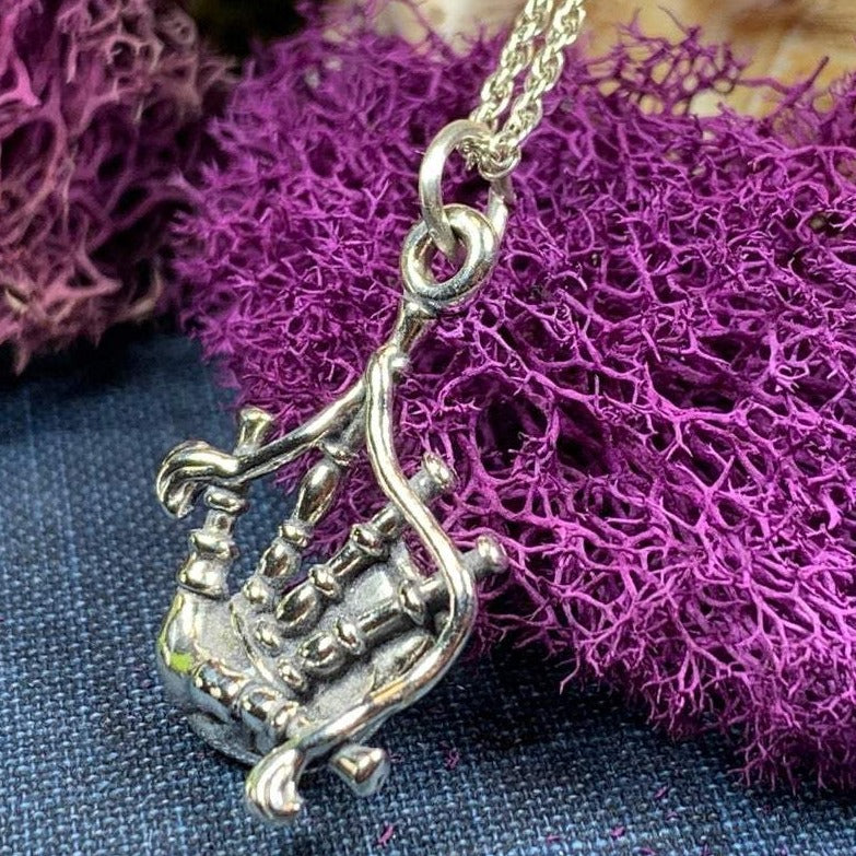 Tartan Bagpipes Necklace | Pendant | Wiccan Center
