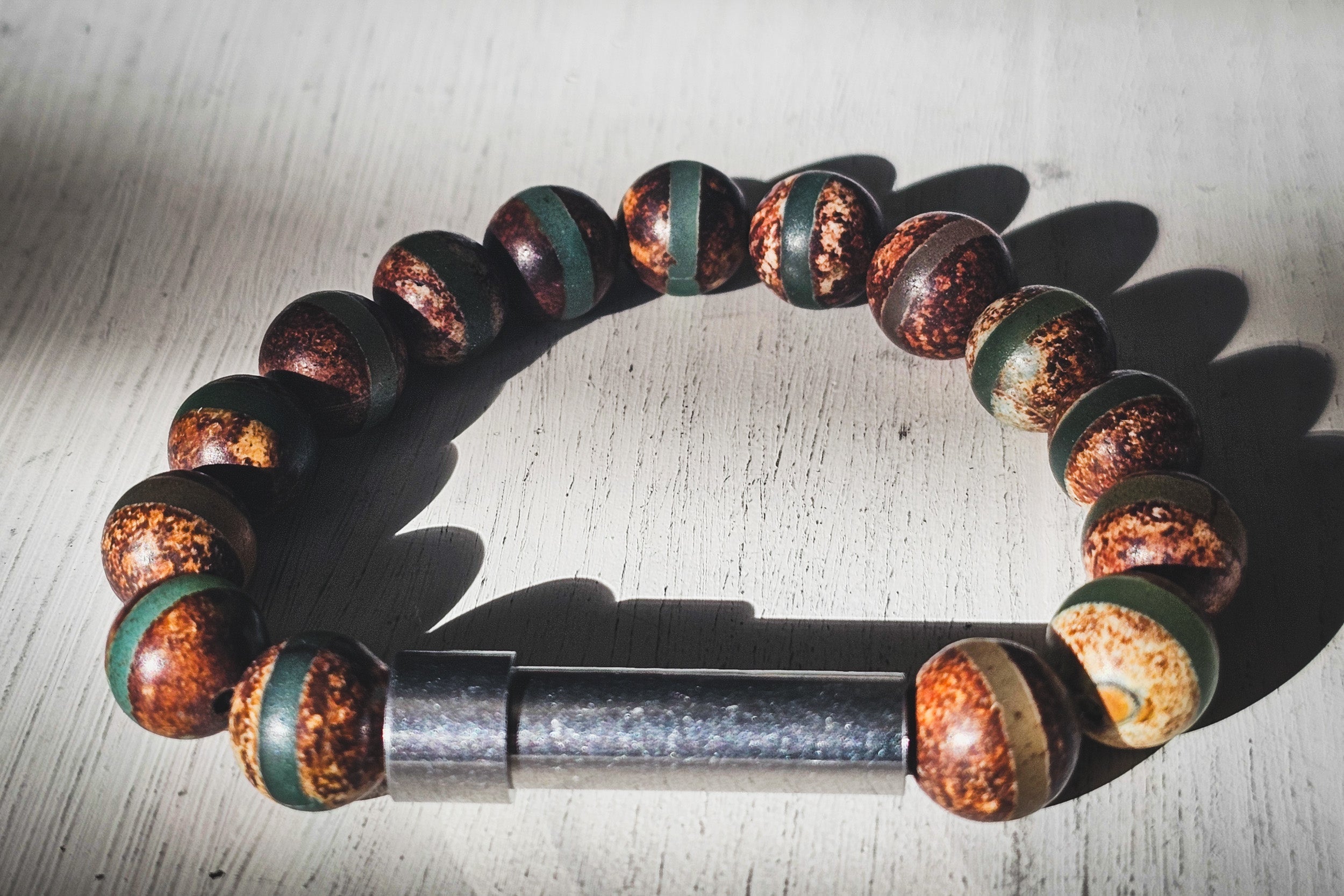 Tibetan Agate Bead Bracelet for Hair Fur or Ash
