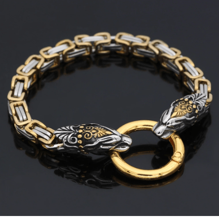 Vikings Snake Head Stainless Steel Bracelet | Bracelets | Wiccan Center