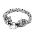 Vikings Wolf Head King's Chain Stainless Steel Bracelet | Bracelets | Wiccan Center