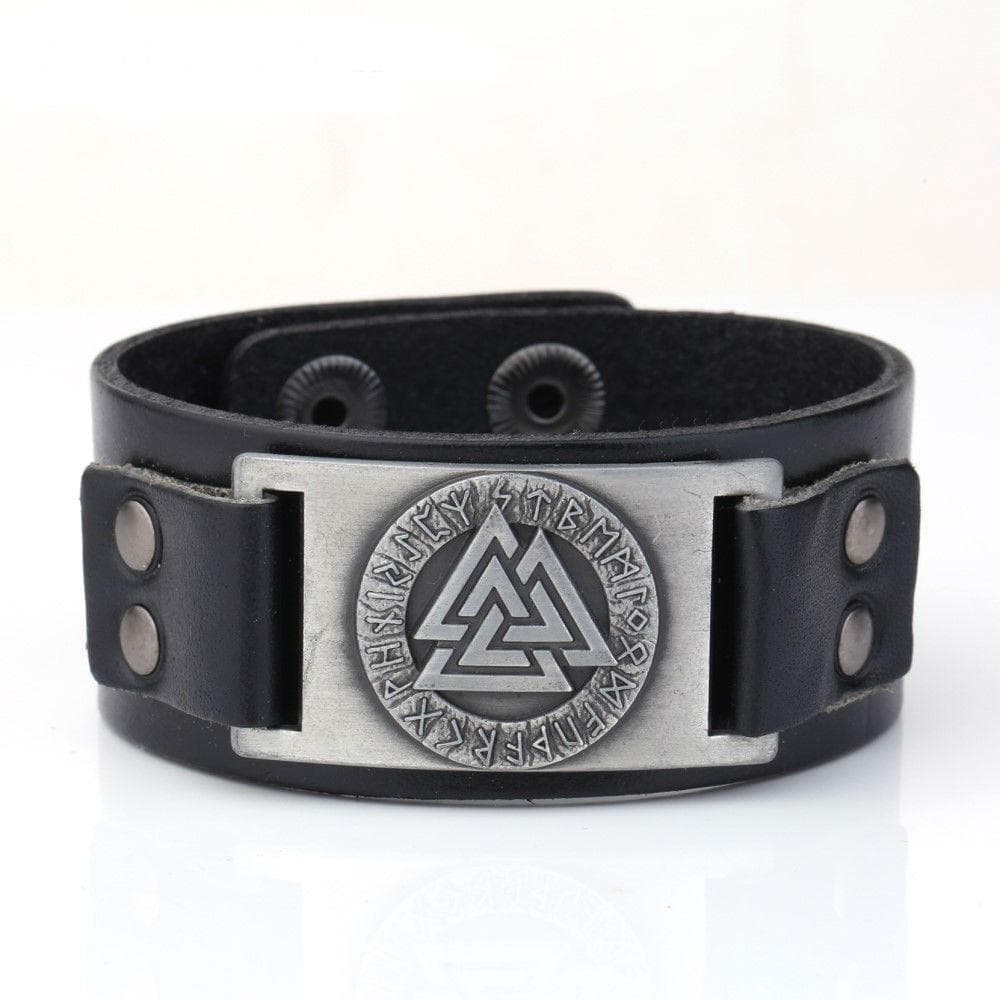 Vikings Valknut Leather Arm Cuff | Bracelets | Wiccan Center