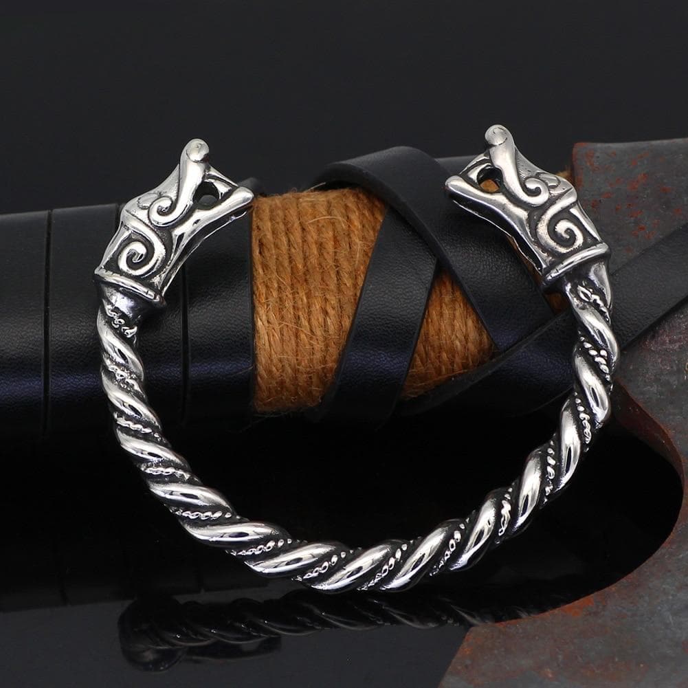 Vikings Nordic Dragon Stainless Steel Bracelet | Bracelets | Wiccan Center