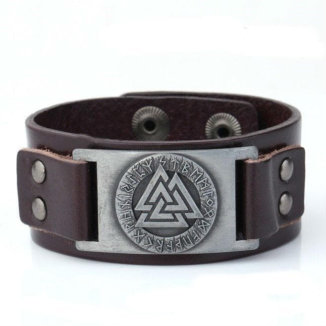 Vikings Valknut Leather Arm Cuff | Bracelets | Wiccan Center