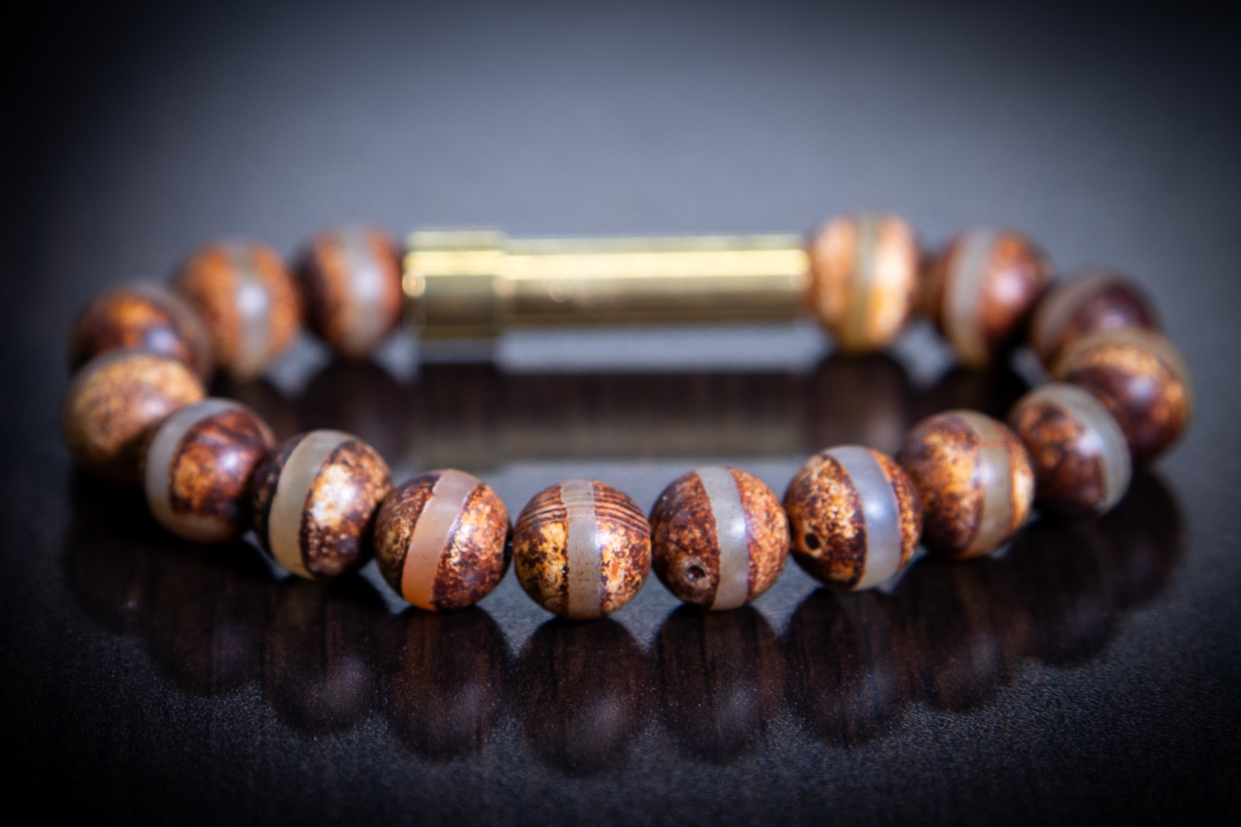Tibetan Agate Bead Bracelet for Hair Fur or Ash