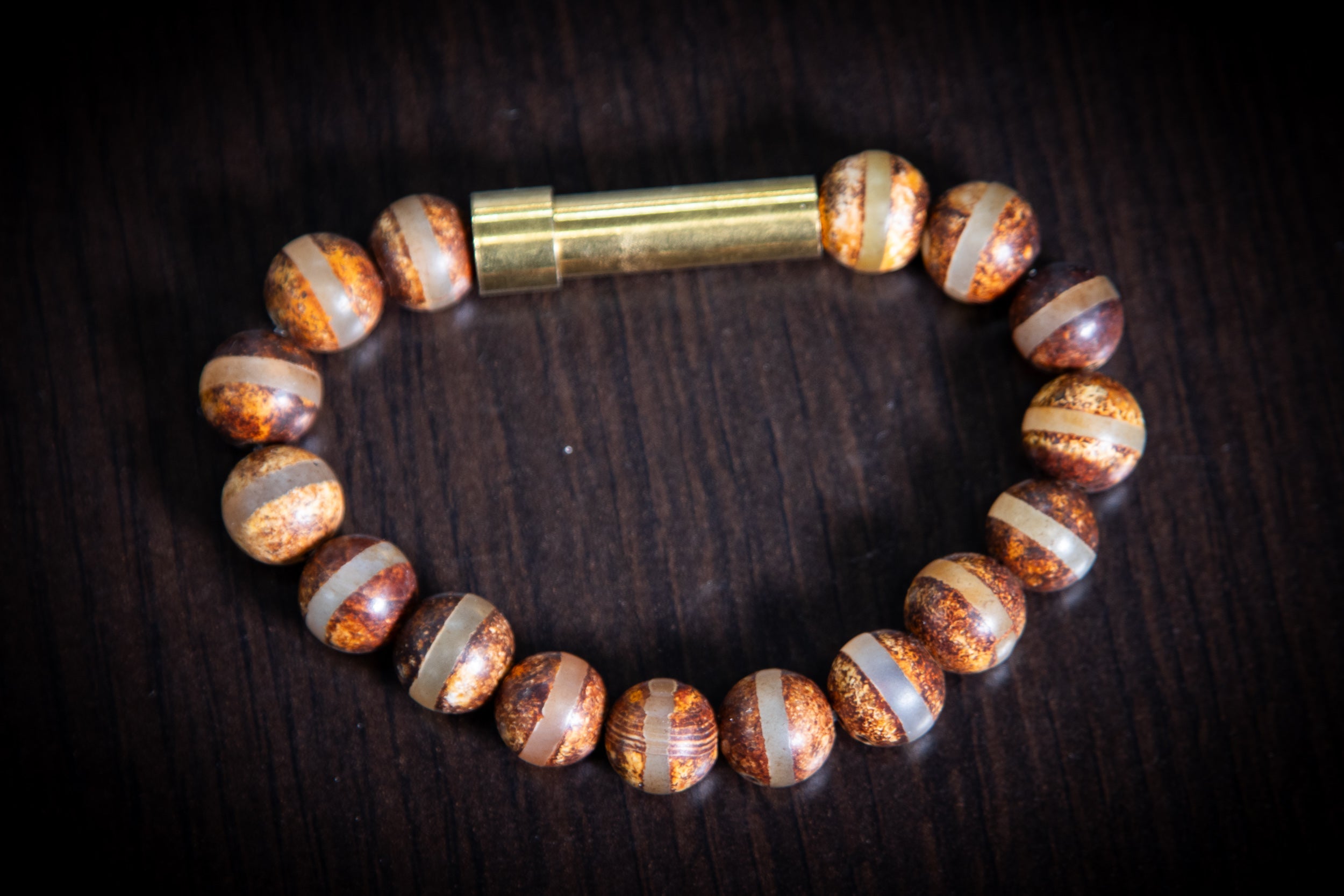 Tibetan Agate Bead Bracelet for Hair Fur or Ash