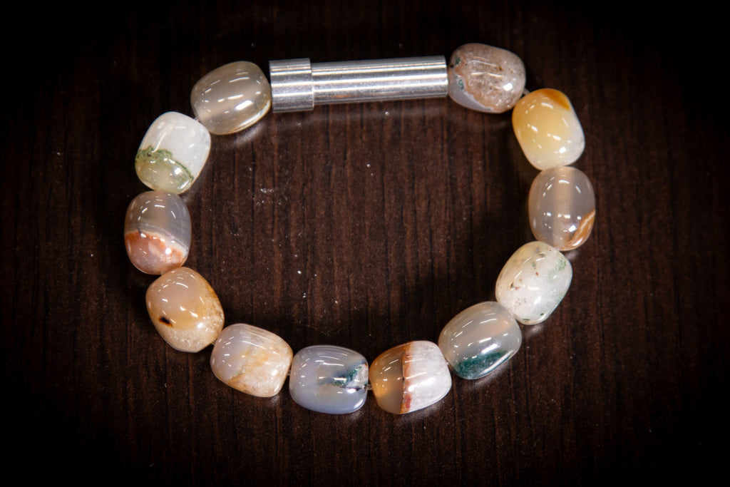 Agate Barrel Healing Bracelet for Hair Fur or Ash