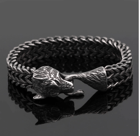 Vikings Fox Head Stainless Steel Bracelet | Bracelets | Wiccan Center
