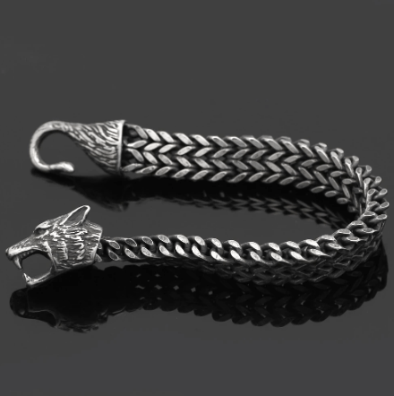 Vikings Fox Head Stainless Steel Bracelet | Bracelets | Wiccan Center