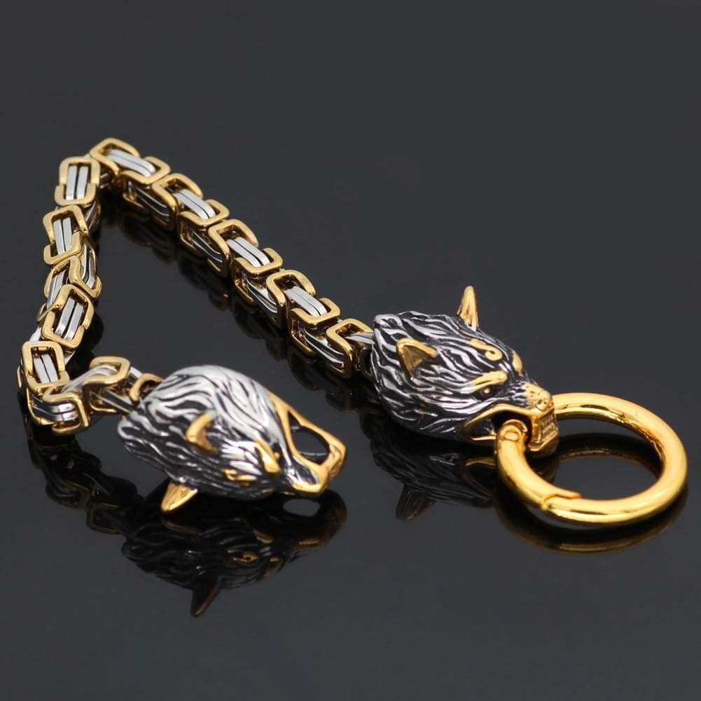 Vikings Wolf Head Stainless Steel Bracelet | Bracelets | Wiccan Center