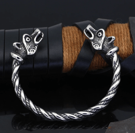 Viking Fenrir Head Stainless Steel Bracelet | Bracelets | Wiccan Center