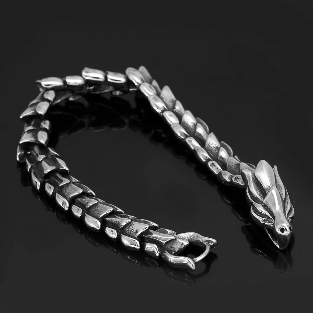 Vikings Dragon Head Stainless Steel Bracelet | Bracelets | Wiccan Center