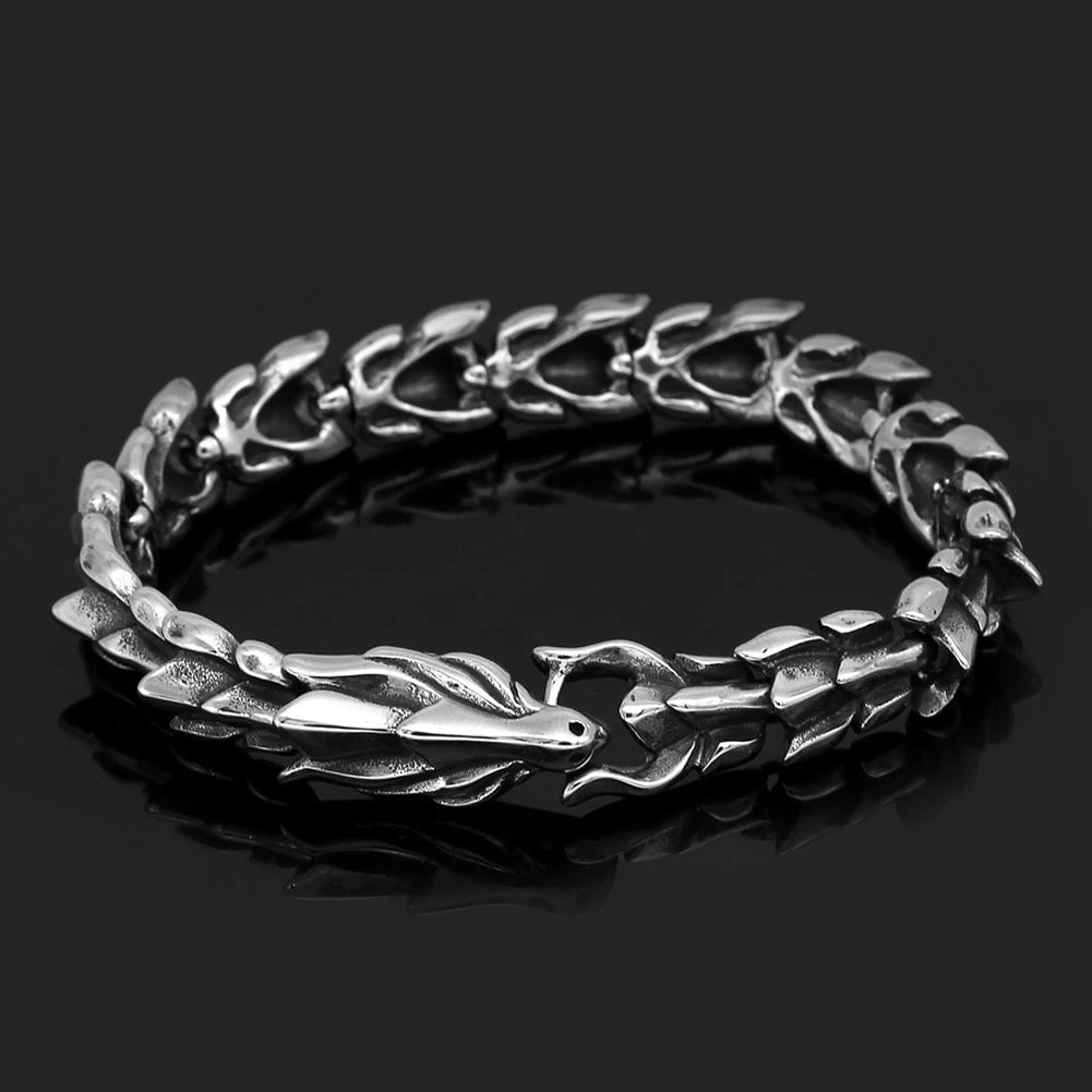 Vikings Dragon Head Stainless Steel Bracelet | Bracelets | Wiccan Center